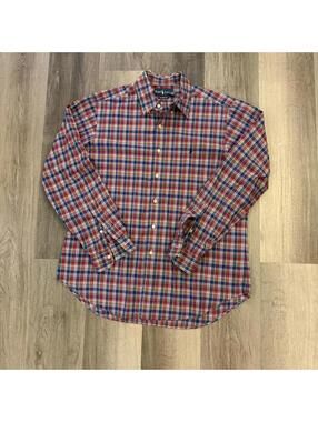 Ralph Lauren red plaid button up shirt Size L #preppy #classic